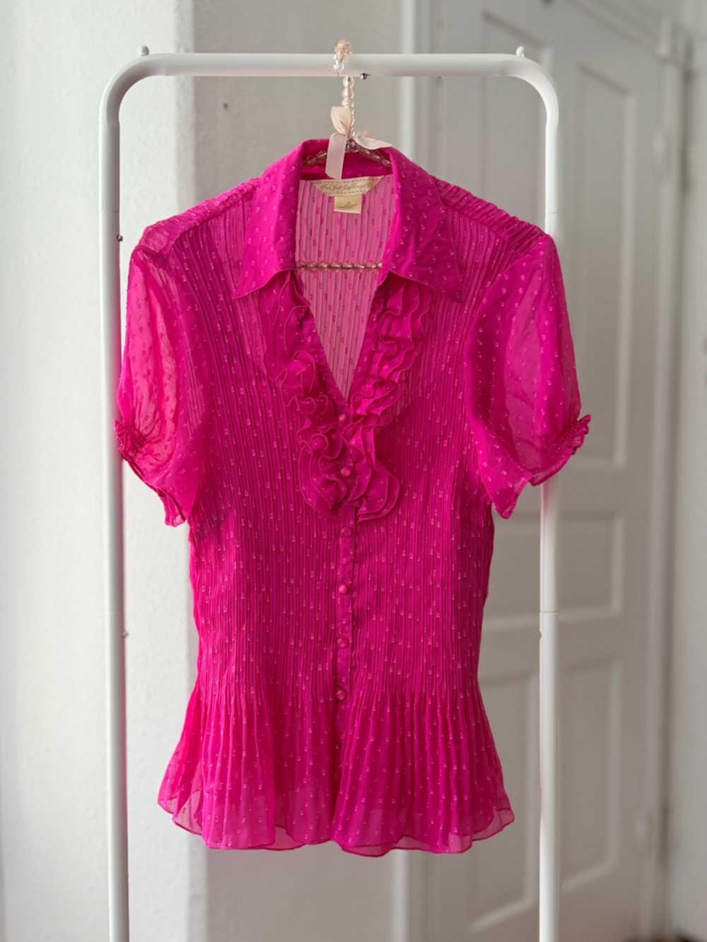 Vintage 00s y2k New York City Design Co. polkadot sheer blouse w tank shell
